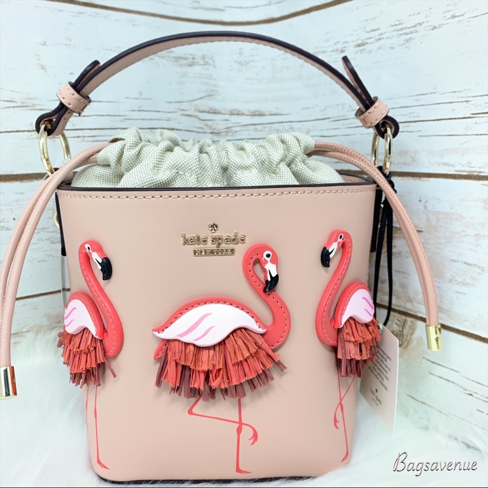 Kate spade bag pippa flamingo by the pool bucket - Picture 1 of 8
